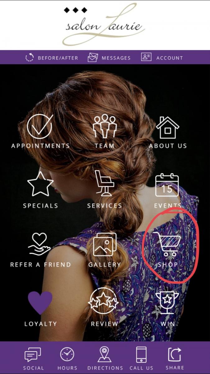 Location of Shop Icon in App